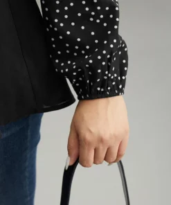 Polka Dot Patchwork Lapel Collar Elastic Waist Blouse -Clothing Shop 823270586 bd db39279f 8bad 4206 9aa3 5b43c3f1e77e