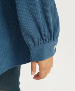 Two Tone Flap Pocket Button Up Corduroy Coat -Clothing Shop 82330005 wx