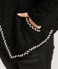 Pearl Tweed Beaded Texture Pocket Blazer -Clothing Shop 824393385 gv