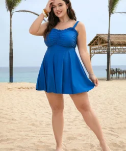 Frill Trim Sculpt Waist Ruffle Hem Ruched Swim Dress -Clothing Shop 827997735 fd d316d463 ba3e 4a86 b8d0 158089c2ca70