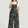 Floral Pocket Adjustable Straps Gathered Jumpsuit -Clothing Shop 829591803 zo