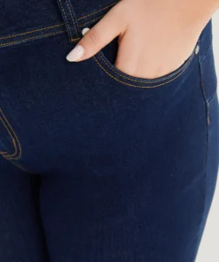 Plain Stitch Patched Pocket Jeans -Clothing Shop 832006532 ma