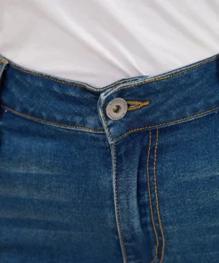 Very Stretchy Dark Wash Roll Hem Cropped Jeans -Clothing Shop 832313317 lb