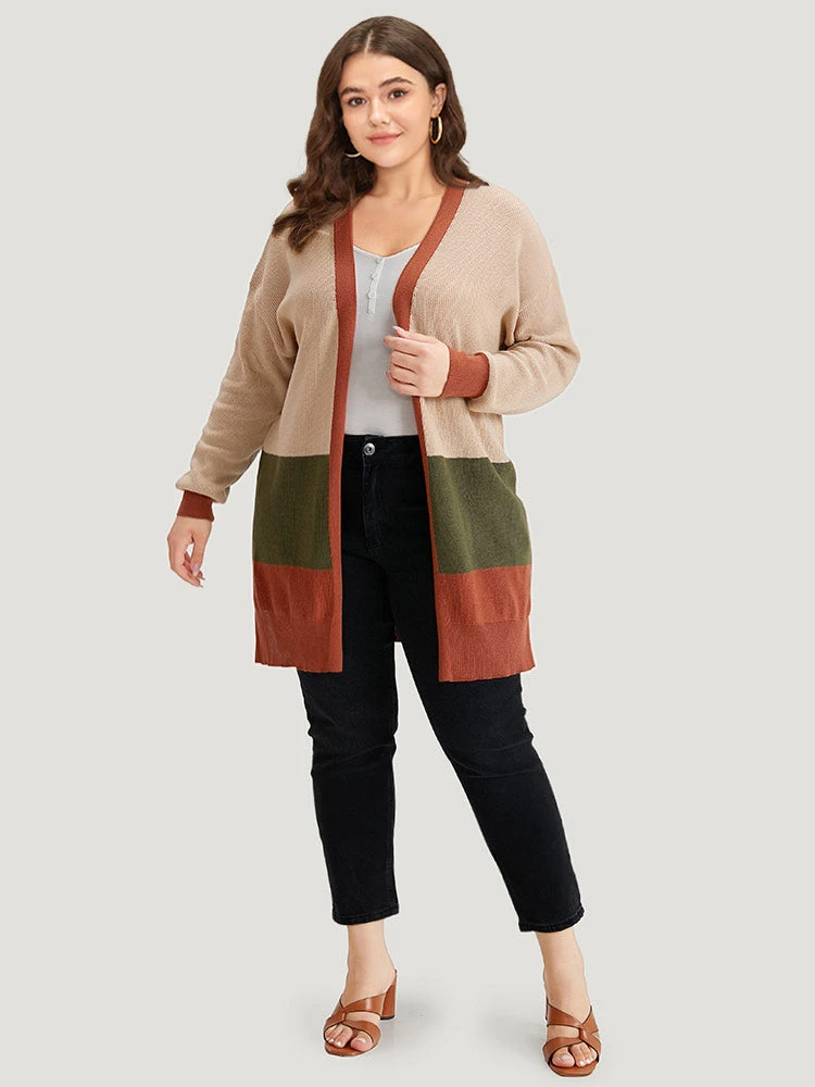 Colorblock Contrast Split Side Cardigan 8 Colorblock Contrast Split Side Cardigan - Image 6