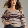 Supersoft Essentials Striped Print Drop Shoulder Pullover 1 Supersoft Essentials Striped Print Drop Shoulder Pullover -Clothing Shop 834054884 jz