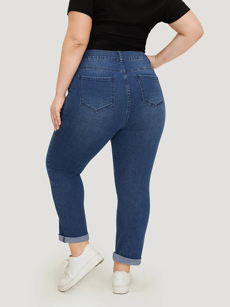 Paint Splatter Roll Distressed Medium Wash Jeans 8 Paint Splatter Roll Distressed Medium Wash Jeans - Image 6