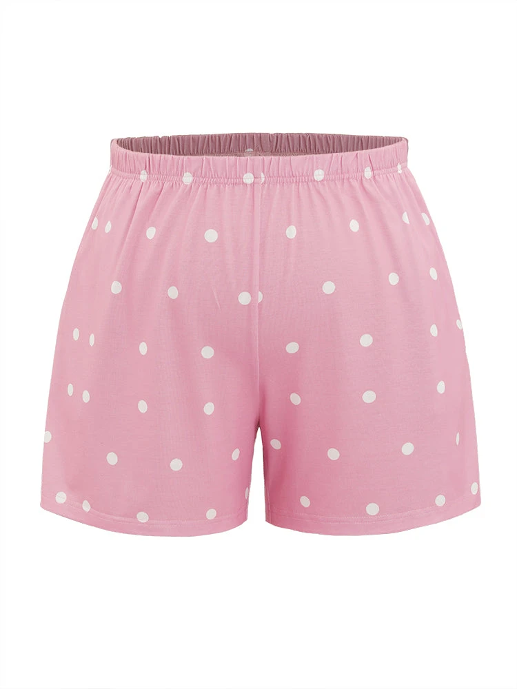 Polka Dot Pocket Elastic Waist Sleep Shorts 10 Polka Dot Pocket Elastic Waist Sleep Shorts - Image 8