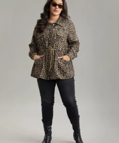 Leopard Zipper Drawstring Knot Pocket Jacket -Clothing Shop 835737479 yh f6140f04 8dd0 47a9 a856 86984a8e1ca6