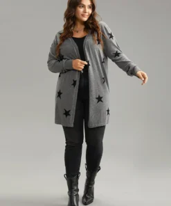 Supersoft Essentials Star Print Open Front Cardigan -Clothing Shop 836251753 mj