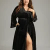 Guipure Lace Belted Open Front Robe -Clothing Shop 839314691 wu