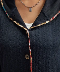 Texture Pocket Patchwork Button Detail Jacket 17 Texture Pocket Patchwork Button Detail Jacket -Clothing Shop 839611684 mz