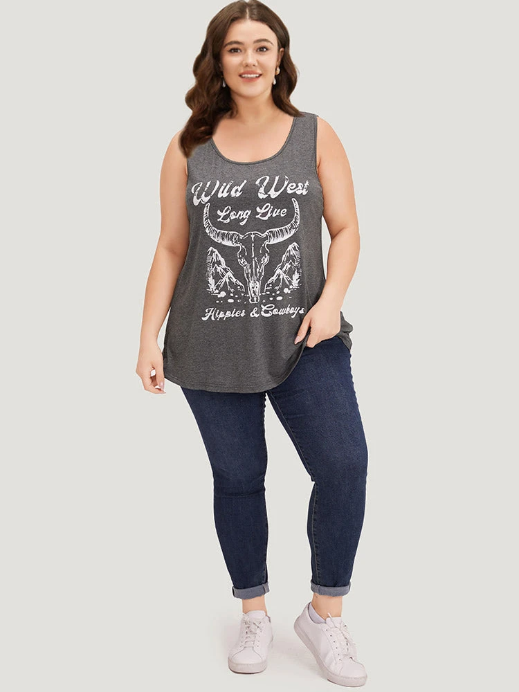 Western Country Graphic Crew Neck Tank Top 7 Western Country Graphic Crew Neck Tank Top - Image 5