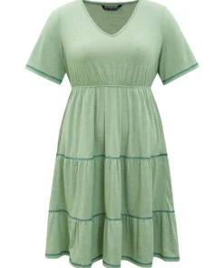 Supersoft Essentials Contrast Layered Elastic Waist A Line Dress -Clothing Shop 840636418 cf 64ed92f7 1673 45f8 aaca 9d5feaf81c97