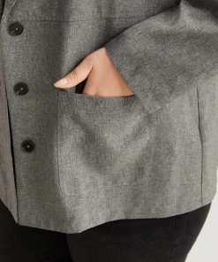 Solid Suit Collar Patched Pocket Blazer -Clothing Shop 841331706 fy