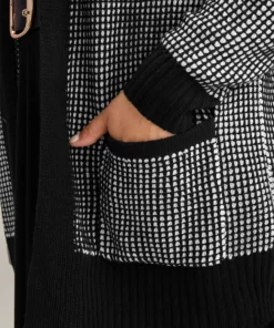 Polka Dot Patched Pocket Drop Shoulder Cardigan -Clothing Shop 842143853 vk