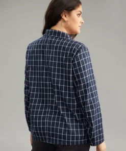 Plaid Flap Detail Suit Collar Button Up Blazer 13 Plaid Flap Detail Suit Collar Button Up Blazer -Clothing Shop 842945270 ah