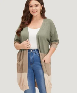 Supersoft Essentials Colorblock Pocket Tunic Cardigan -Clothing Shop 843848927 if