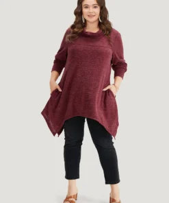 Solid Turtleneck Pocket Hanky Hem Sweatshirt -Clothing Shop 843971851 vu 05013130 4845 4efb 803e ae22e8f210ab