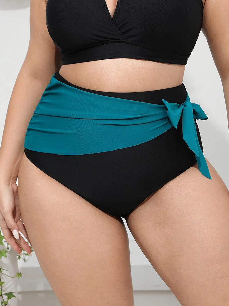 Two Tone Knot Side Bikini Bottom 6 Two Tone Knot Side Bikini Bottom - Image 4