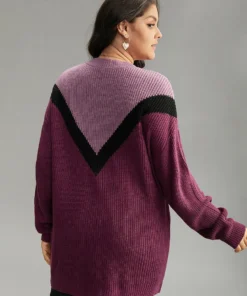 Colorblock Contrast Drop Shoulder Loose Pullover 10 Colorblock Contrast Drop Shoulder Loose Pullover -Clothing Shop 84755948 ep