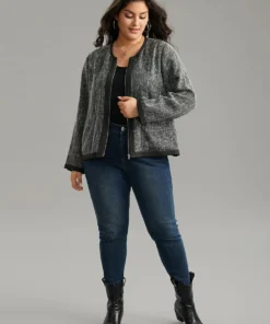 Tweed Patchwork Zipper Pocket Jacket -Clothing Shop 851326215 eu 7d047244 aa70 462a bb66 ec07db928283