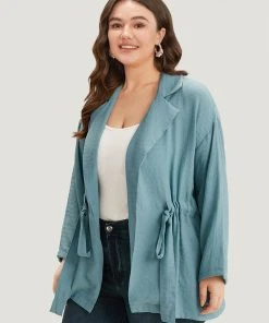 Anti-Wrinkle Plain Suit Collar Drawstring Ties Blazer -Clothing Shop 851465280 bx f1794172 f975 498f bd15 b7e746053fbe