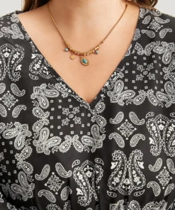 Moroccan Print Shirred Pocket Dress -Clothing Shop 851533146 ei