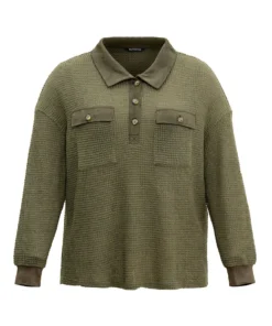 Faux Suede Patchwork Waffle Knit Flap Pocket Sweatshirt 13 Faux Suede Patchwork Waffle Knit Flap Pocket Sweatshirt -Clothing Shop 853009511 rw