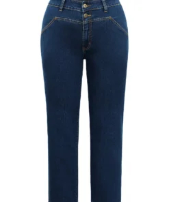 Double Button Straight Leg Ark Wash Jeans 13 Double Button Straight Leg Ark Wash Jeans -Clothing Shop 855016293 kc