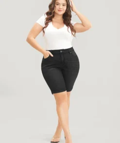 Very Stretchy High Rise Dark Wash Denim Shorts -Clothing Shop 855900371 vk 92a54eb4 dc0f 42cd a739 8a78273b939c