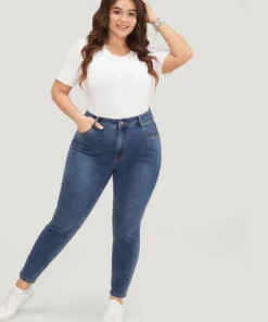 Skinny Very Stretchy High Rise Medium Wash Ankle Jeans -Clothing Shop 856496604 fp