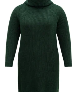 Solid Plisse Turtle Neck Knee Sweater Dress 15 Solid Plisse Turtle Neck Knee Sweater Dress -Clothing Shop 857942345 zq