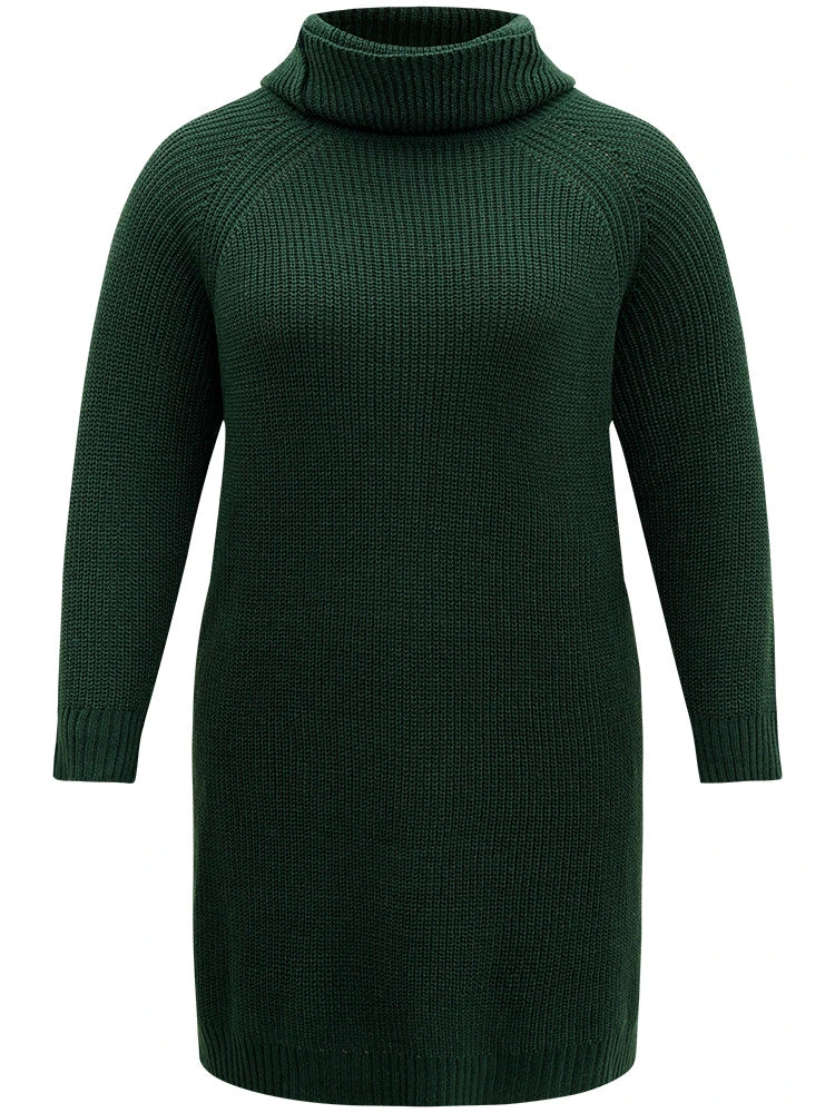 Solid Plisse Turtle Neck Knee Sweater Dress 9 Solid Plisse Turtle Neck Knee Sweater Dress - Image 7