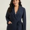Anti-Wrinkle Suit Collar Knot Pocket Blazer -Clothing Shop 859508577 om
