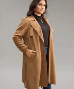 Solid Button Detail Knot Belted Coat -Clothing Shop 859818546 go 9786aa82 b42c 46fa a5b1 b542ae27518a