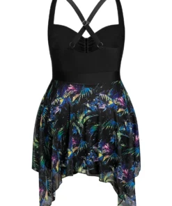 Tropical Ruched Ties Hanky Hem Crisscross Swim Dress -Clothing Shop 860380013 wm 34090f6f 9de1 4683 8ec5 675c76b7d9f4