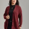 Plisse Plain Button Fly Patched Pocket Cardigan