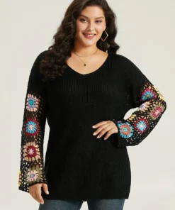 Floral Embroidered Hollow Out Pullover
