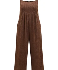 Solid Pocket Pleated Adjustable Straps Jumpsuit 17 Solid Pocket Pleated Adjustable Straps Jumpsuit -Clothing Shop 864285948 br