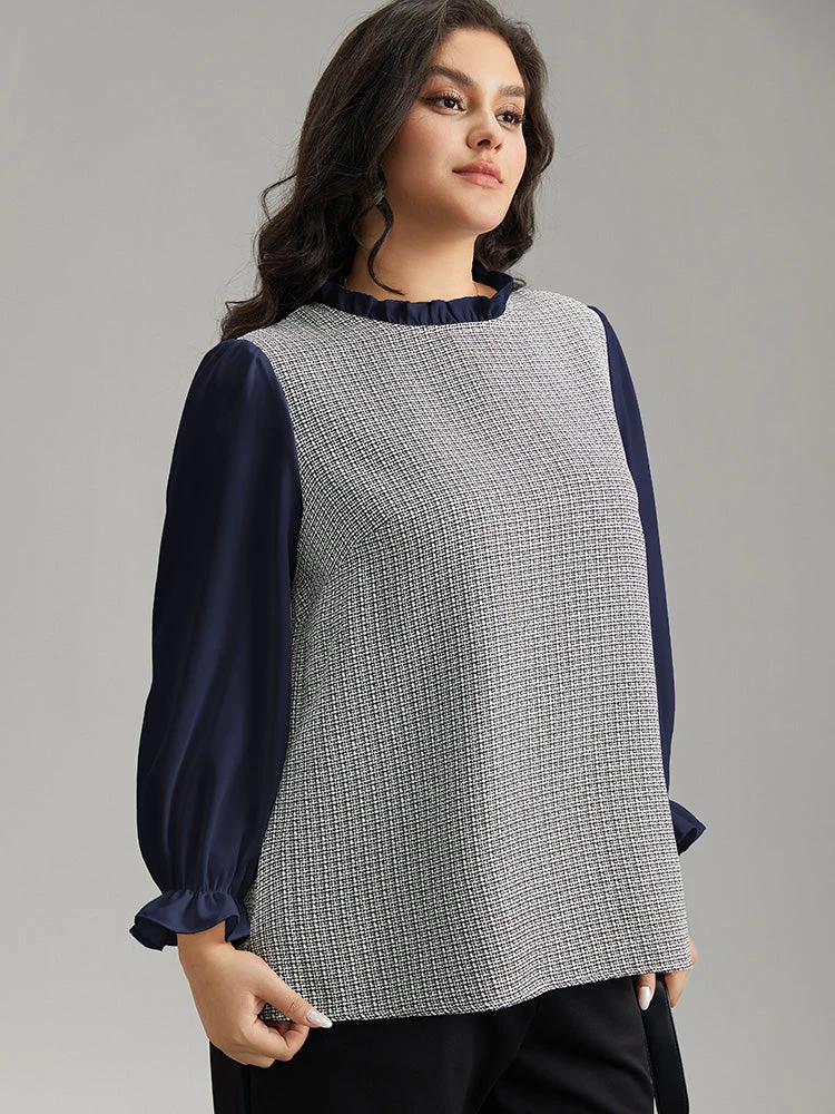 Gingham Ruffles Patchwork Frill Trim Blouse 19 Gingham Ruffles Patchwork Frill Trim Blouse - Image 17