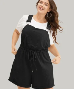 Solid Pocket Drawstring Overall Romper 36 Solid Pocket Drawstring Overall Romper -Clothing Shop 865570996 uh d2273d10 7b33 426f bc15 2c99a9c150b7