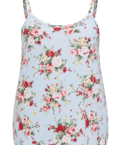 Floral Print Crew Neck Sleep Cami Top -Clothing Shop 865662787 gz