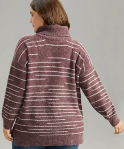 Striped Heather Turtleneck Split Hem Pullover 13 Striped Heather Turtleneck Split Hem Pullover -Clothing Shop 8673450 yu 3a07a428 ca27 44dc 9339 a10085d42fa9