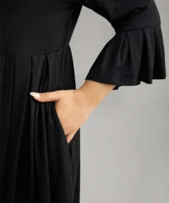 Supersoft Essentials Solid Ruffles Pleated Dress 18 Supersoft Essentials Solid Ruffles Pleated Dress -Clothing Shop 867628246 lg