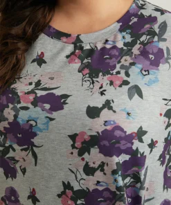 Floral Print Pocket Sweatshirt -Clothing Shop 868231727 sy