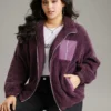 Contrast Zipper Pocket Teddy Jacket -Clothing Shop 869156083 gp
