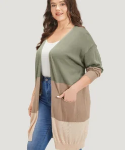 Supersoft Essentials Colorblock Pocket Tunic Cardigan -Clothing Shop 8709923 iw