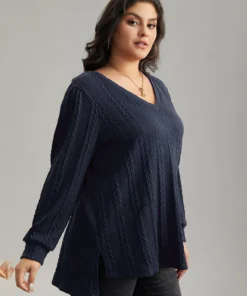 Plain Cable Knit Elastic Cuffs Sweatshirt 25 Plain Cable Knit Elastic Cuffs Sweatshirt -Clothing Shop 871610883 cq a4ad33d3 56ba 4bf9 afaf d623d19a1912