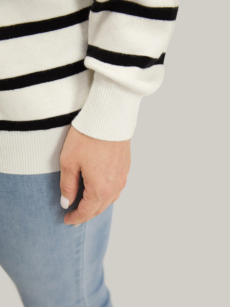 Supersoft Essentials Striped Heart Keyhole Mesh Pullover 10 Supersoft Essentials Striped Heart Keyhole Mesh Pullover - Image 8