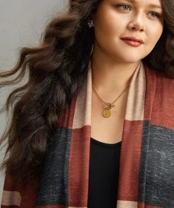 Plaid Contrast Open Front Kimono -Clothing Shop 872092196 ol 023ab4bf 85c3 484e 8182 d2662e238a8b